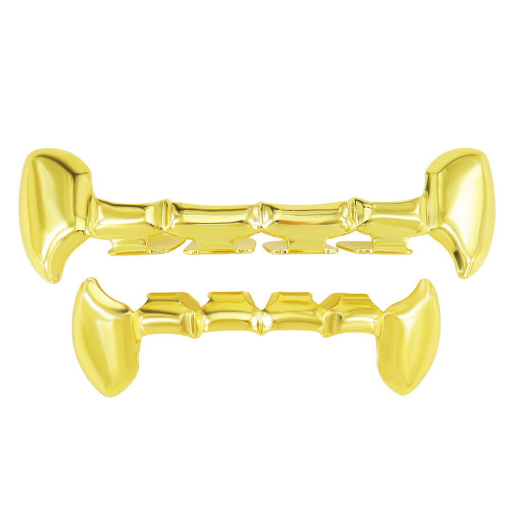 Hip hop exaggerated VAMPIRE fangs fangs gold tooth socket real gold electroplated teeth tooth decoration VAMPIRE GRILLZ