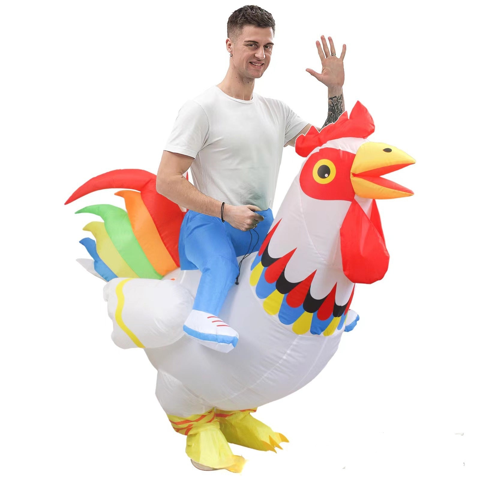 Inflatable chicken costume
