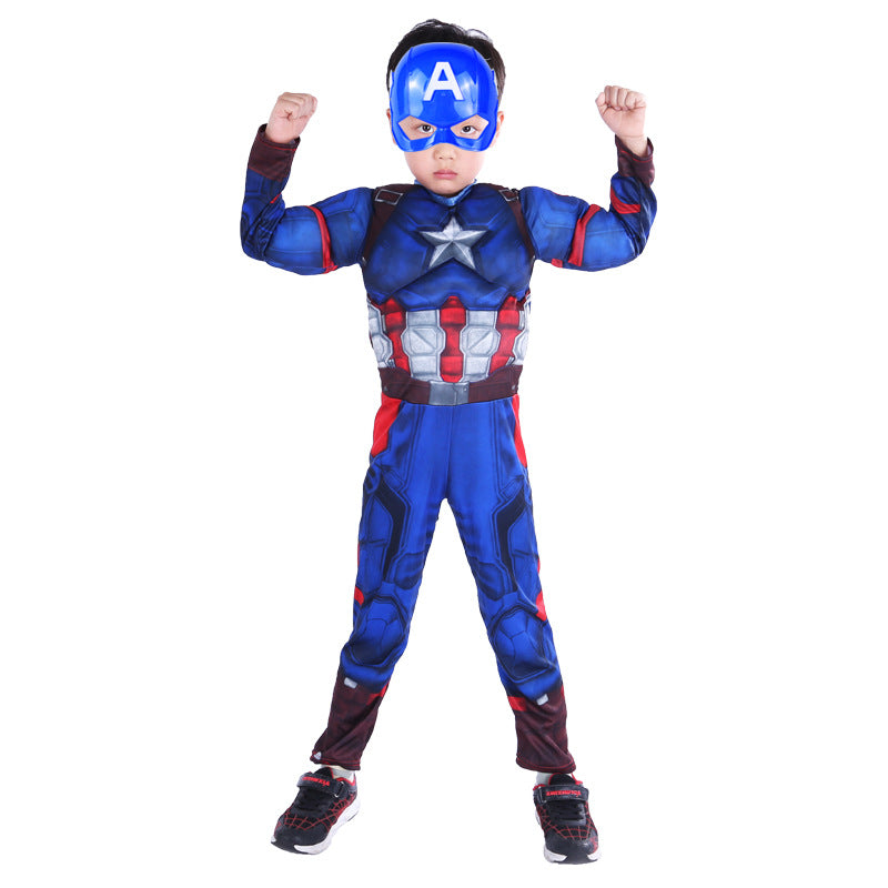 Halloween Avengers Children's muscle costume Captain America Spiderman bat Iron Man Superman clothes