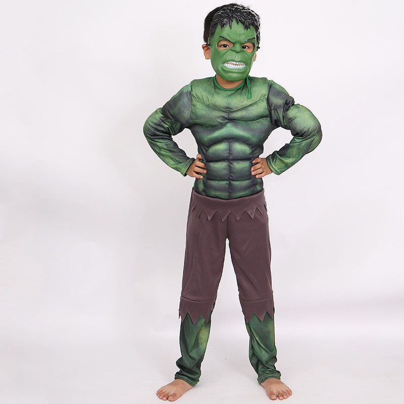 Halloween cos clothing Avengers Hulk children muscle luminous equipment