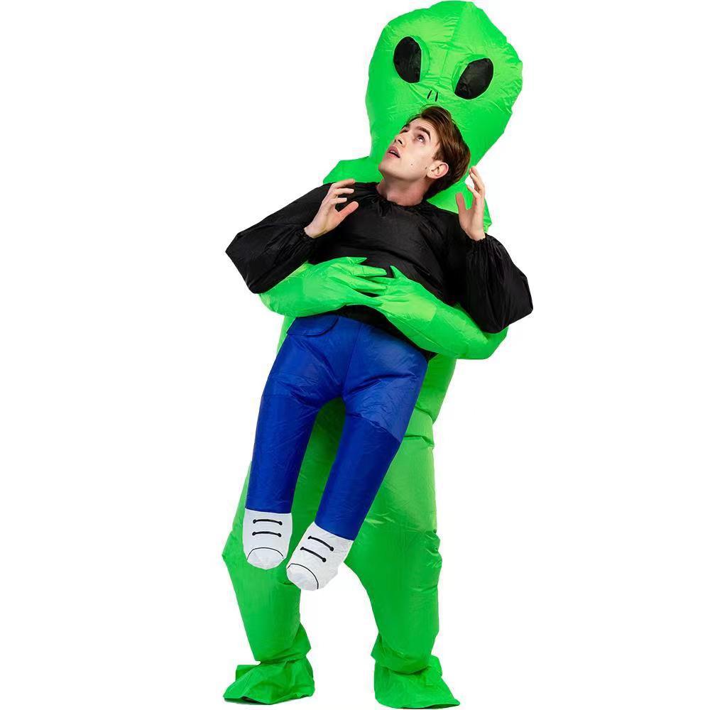 Halloween Alien inflatable clothing doll funny costume makeup props green ghost hug man inflatable costume