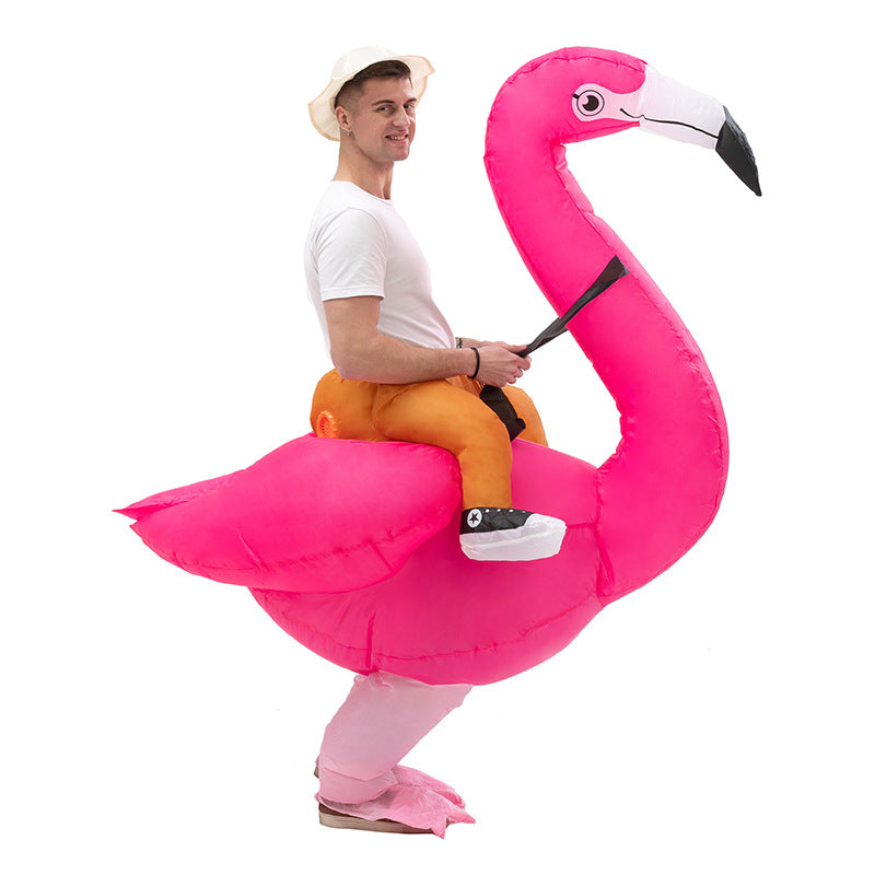 Carnival party flamingo inflatable clothing parent-child entertainment children Flamingo walking doll performance costume and accessories wholesale factory
