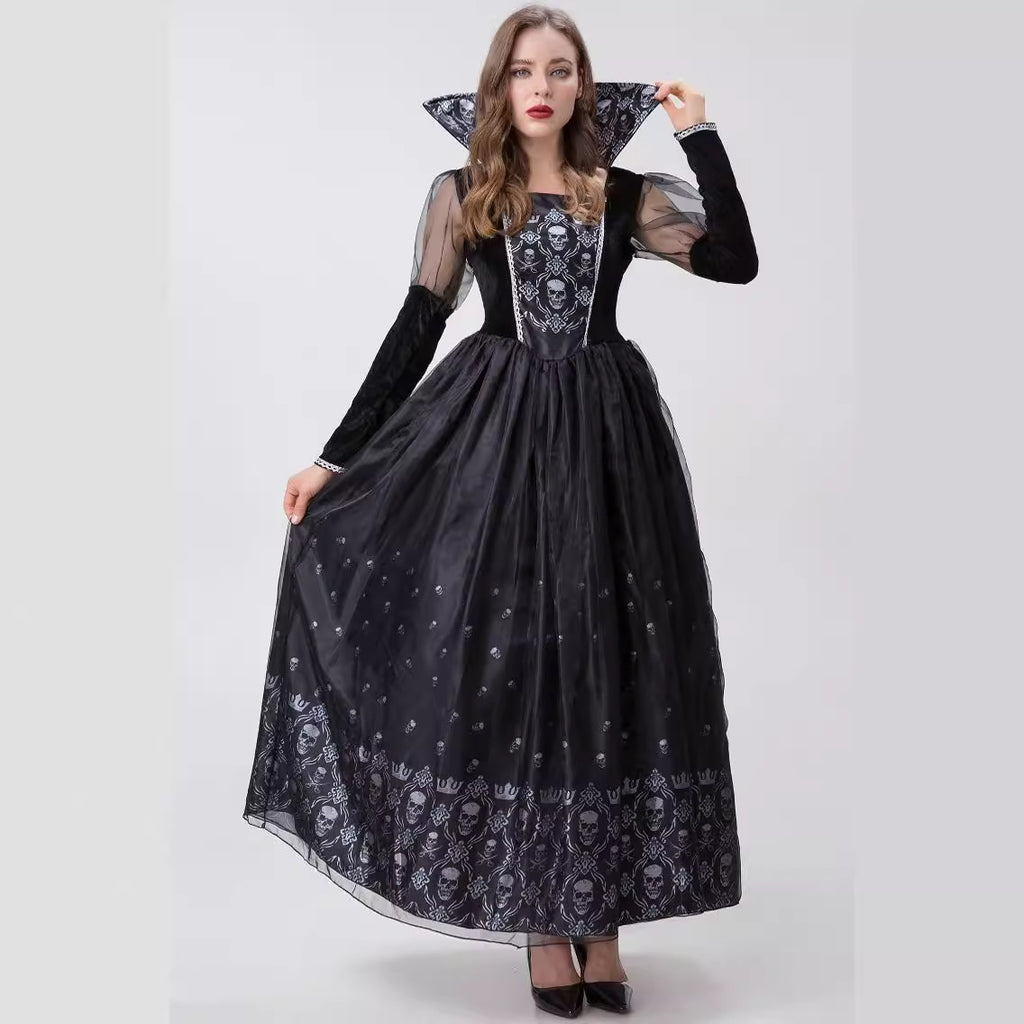 New Queen Skull Demon Costume Vampire Dress