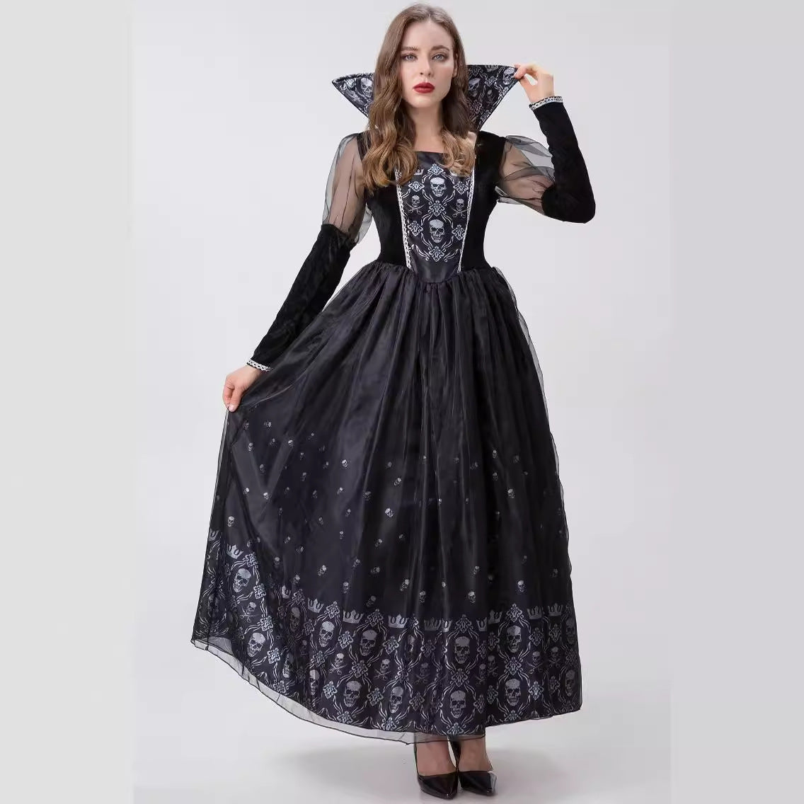New Queen Skull Demon Costume Vampire Dress