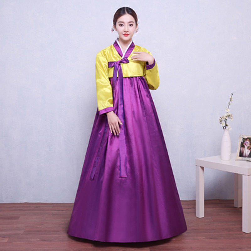 Hanbok women's adult Korean costume traditional Korean Ancient Costume National minority dance costume for the annual meeting