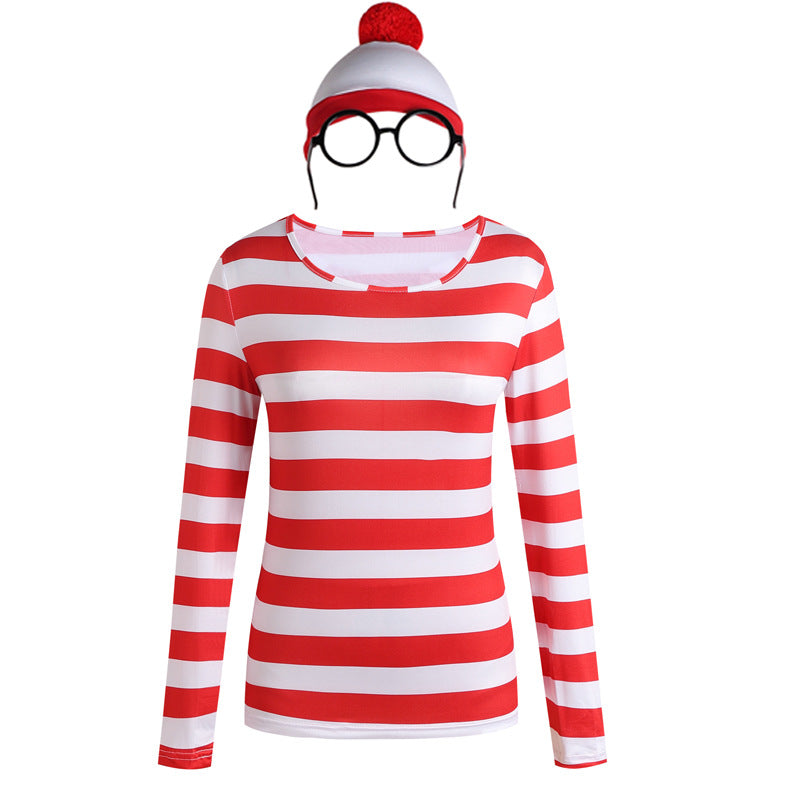 British anime clever Wally Where's Wally parent-child costume Halloween costume cosplay cosplay clothes