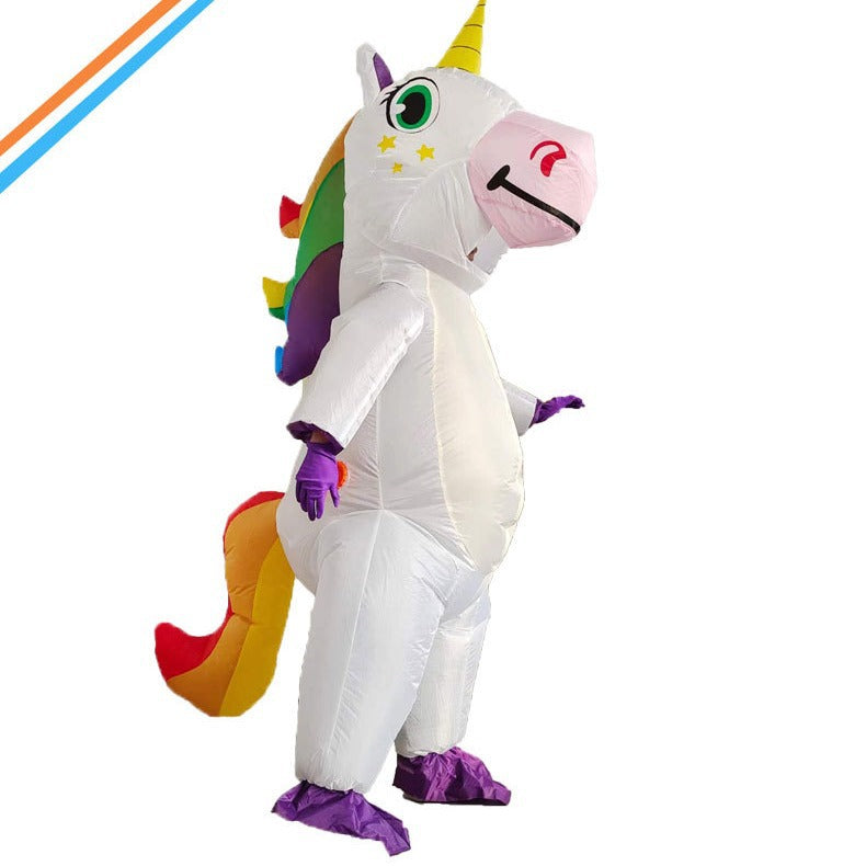 Unicorn costume cross-border Christmas cartoon doll riding Party packaging love colorful unicorn inflatable clothing