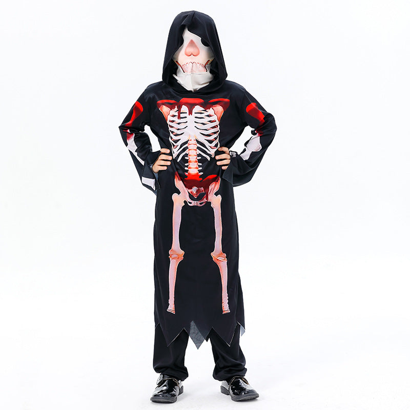 Cross-border Halloween Children's hoodie death costume cosplay little costume horror skull costumes