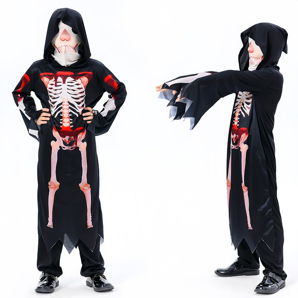 Cross-border Halloween Children's hoodie death costume cosplay little costume horror skull costumes