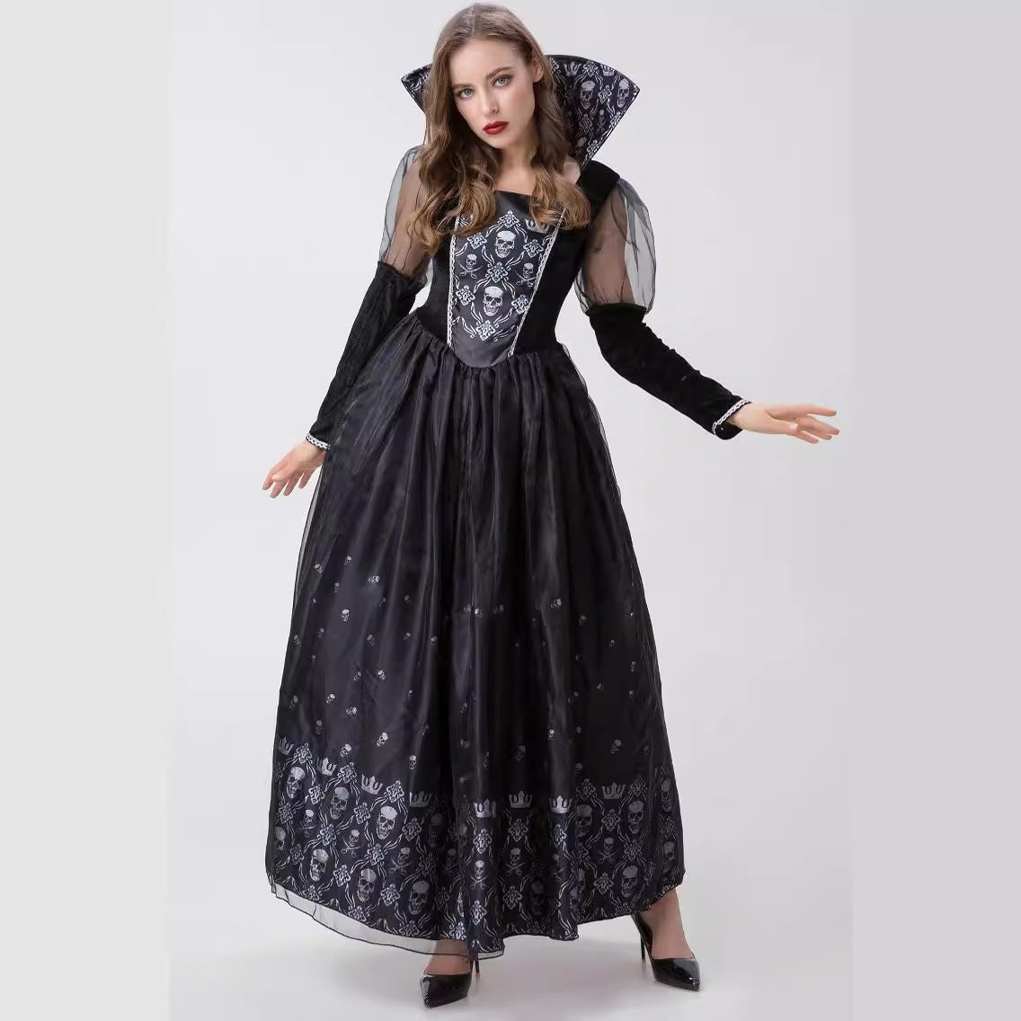 New Queen Skull Demon Costume Vampire Dress