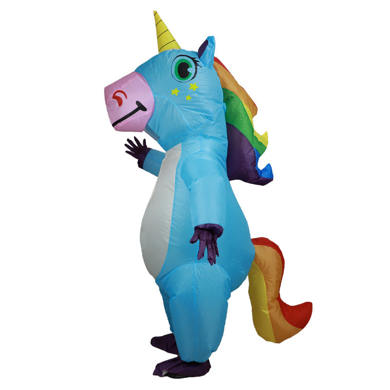 Unicorn costume cross-border Christmas cartoon doll riding Party packaging love colorful unicorn inflatable clothing