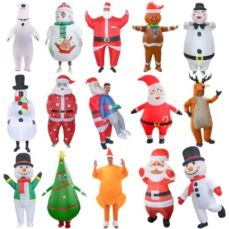 Santa Claus inflatable clothing stage performance Christmas elk costume performance wear snowman costume performance