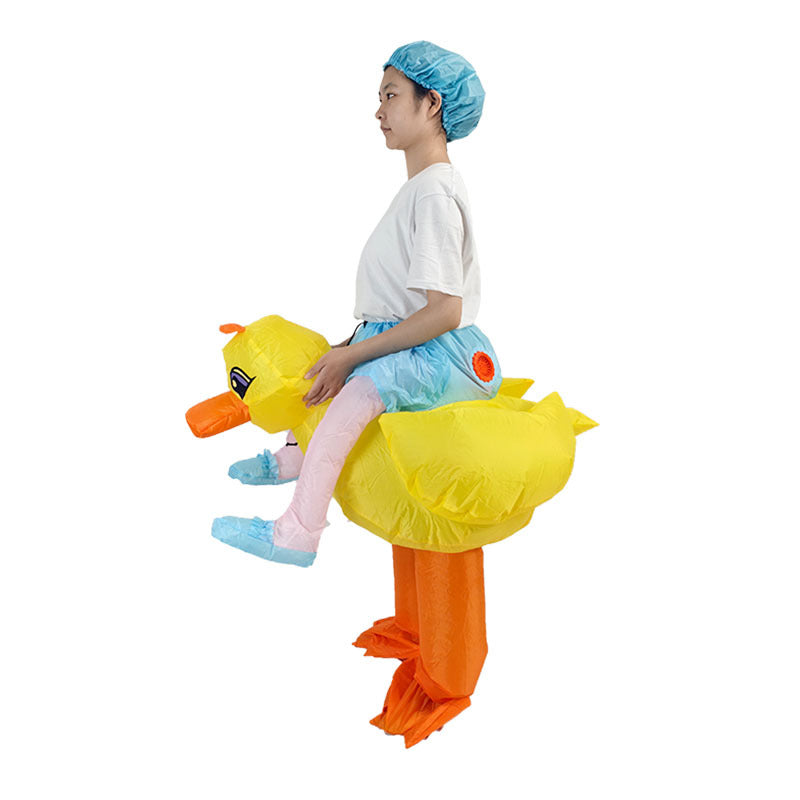 Clown werewolf killing elephant Bobo cow King Kong crocodile back Horn Dragon small yellow duck rugby football inflatable costume