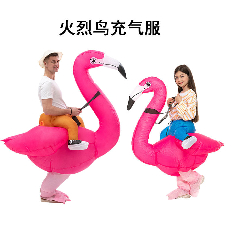 Carnival party flamingo inflatable clothing parent-child entertainment children Flamingo walking doll performance costume and accessories wholesale factory