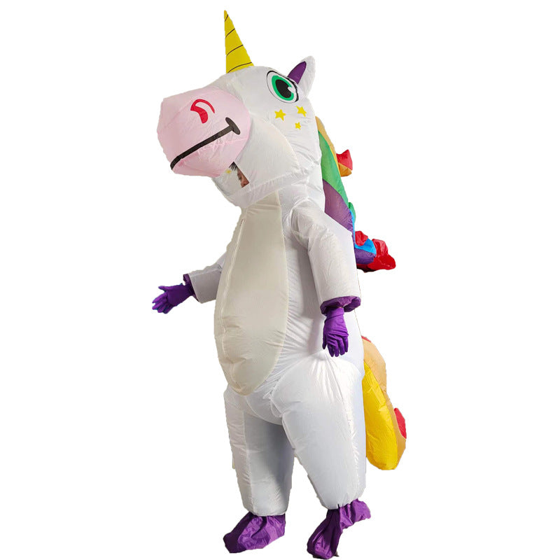 Unicorn costume cross-border Christmas cartoon doll riding Party packaging love colorful unicorn inflatable clothing