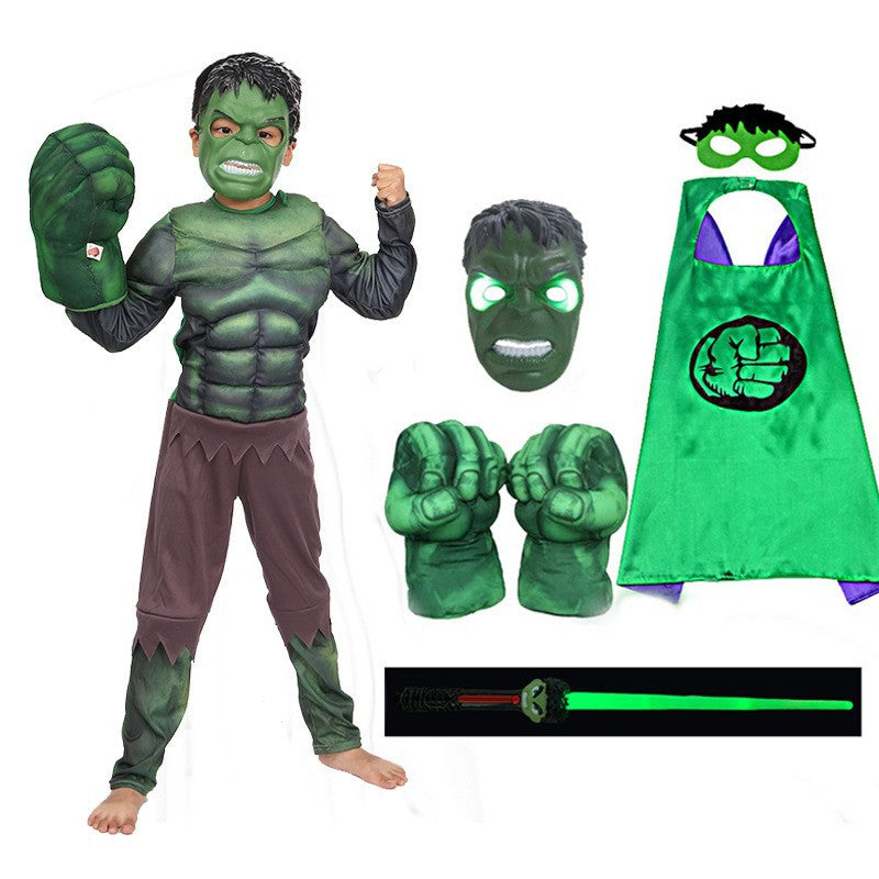 Halloween cos clothing Avengers Hulk children muscle luminous equipment