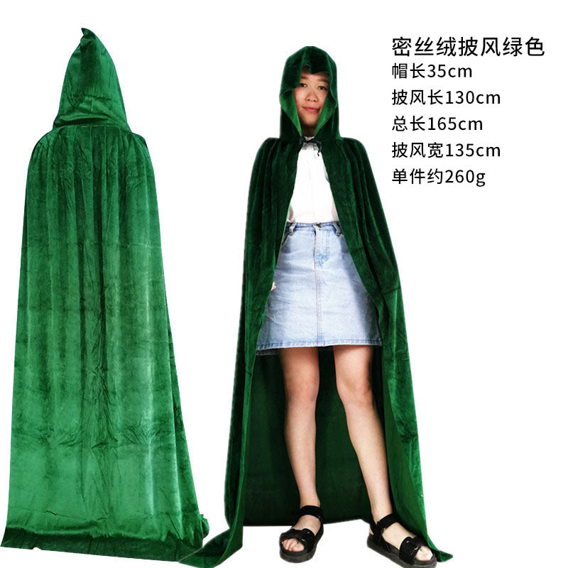 Halloween cloak costume party makeup costume props children adult cloak black pleuche death ball