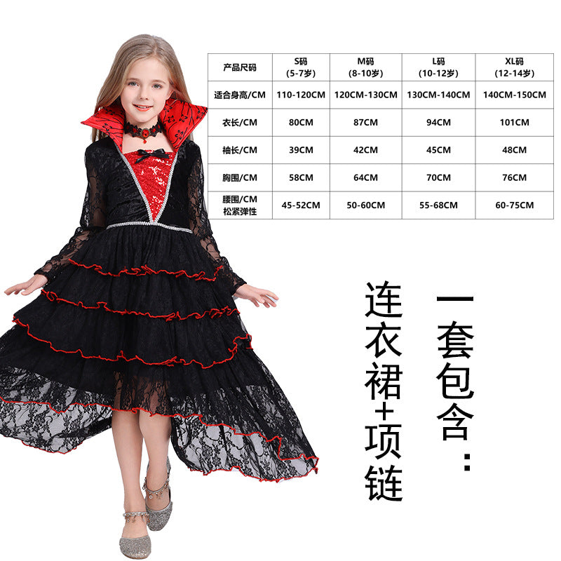 Halloween cosplay vampire costume girl character dress up party costume witch dress