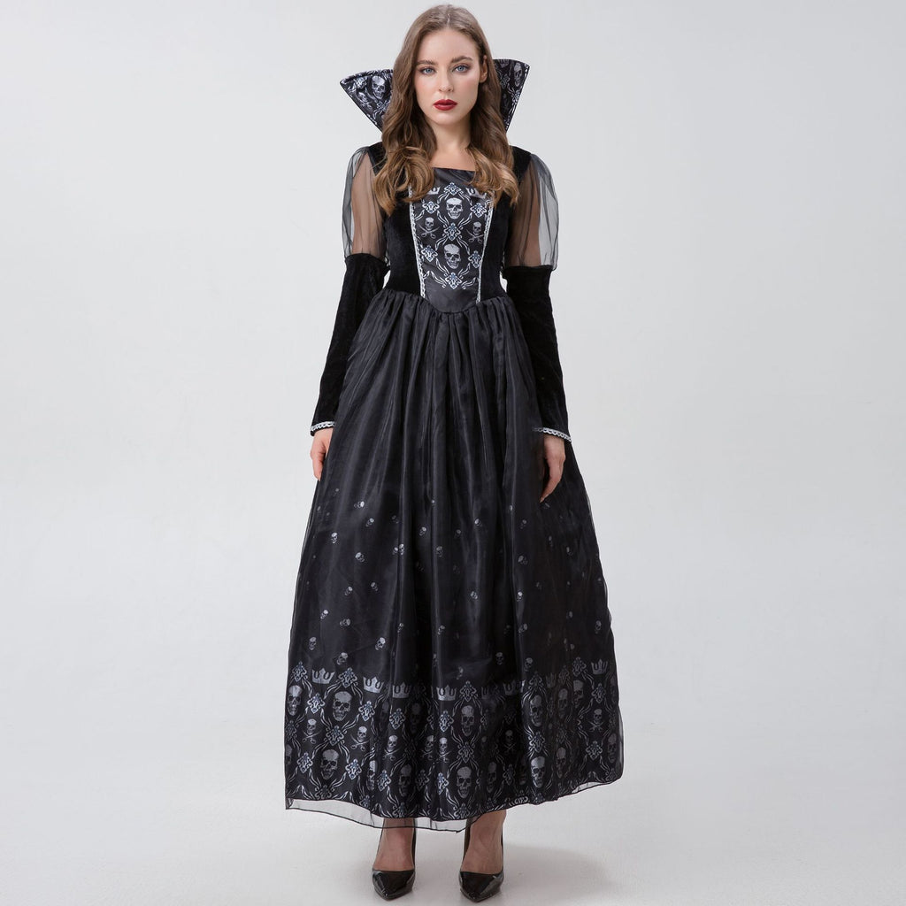 New Queen Skull Demon Costume Vampire Dress