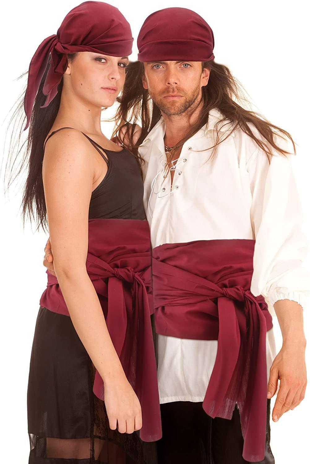 Amazon Halloween pirate costume medieval renaissance linen pirate headscarf and belt costume accessories