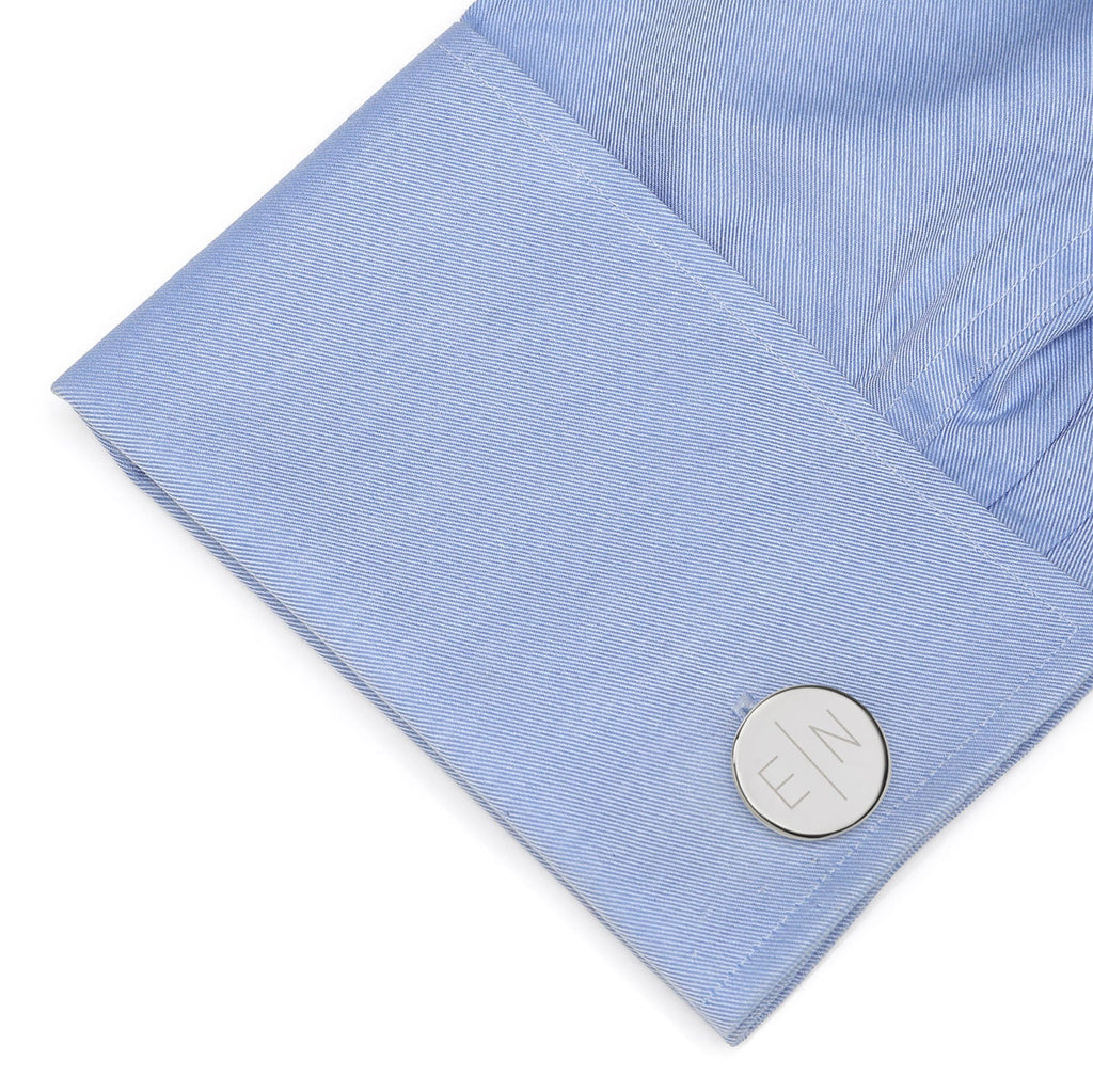 Divided Modern Monogram Engravable Cufflinks