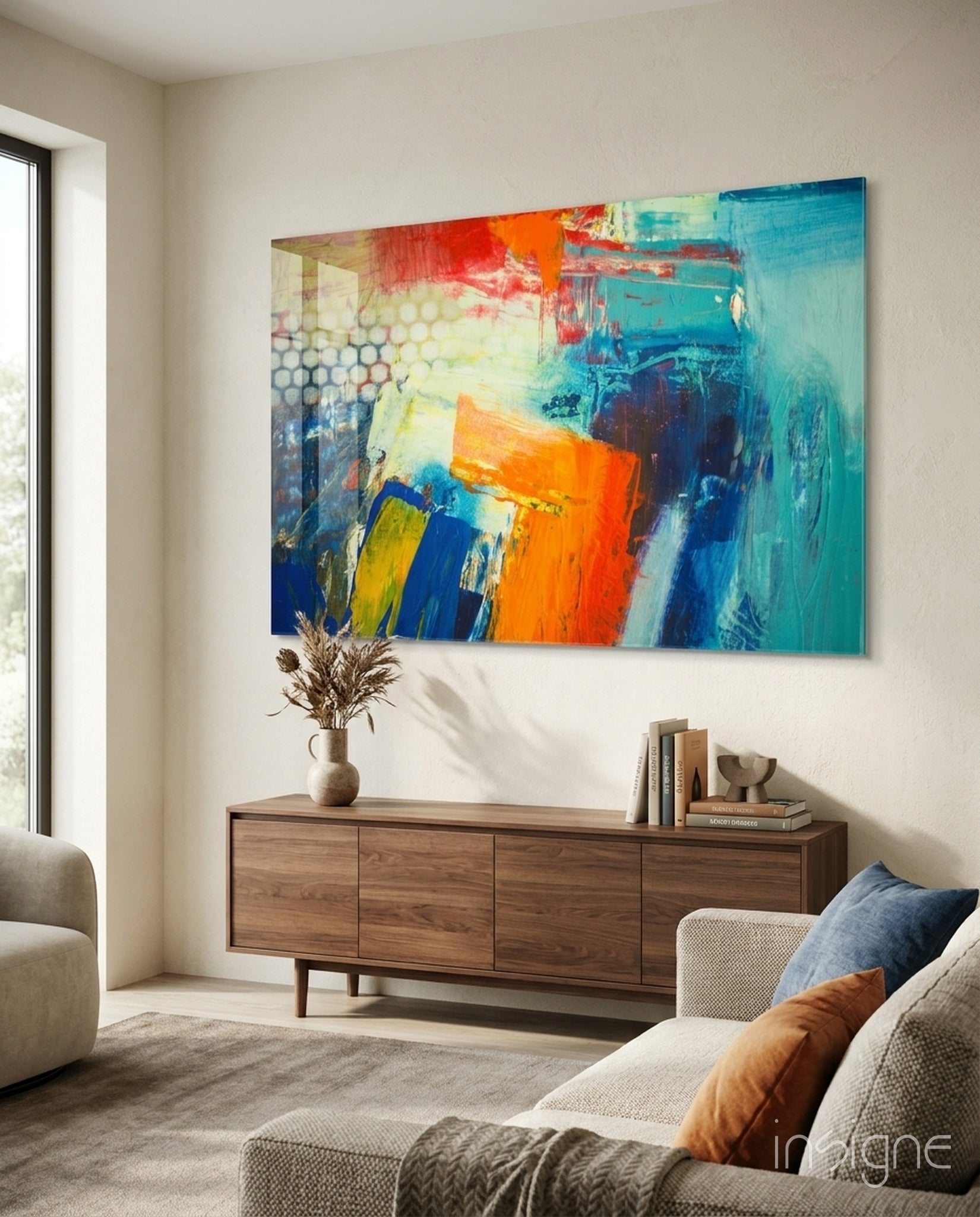 Abstract Glass Wall Art