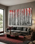 Red Forest Glass Wall Art