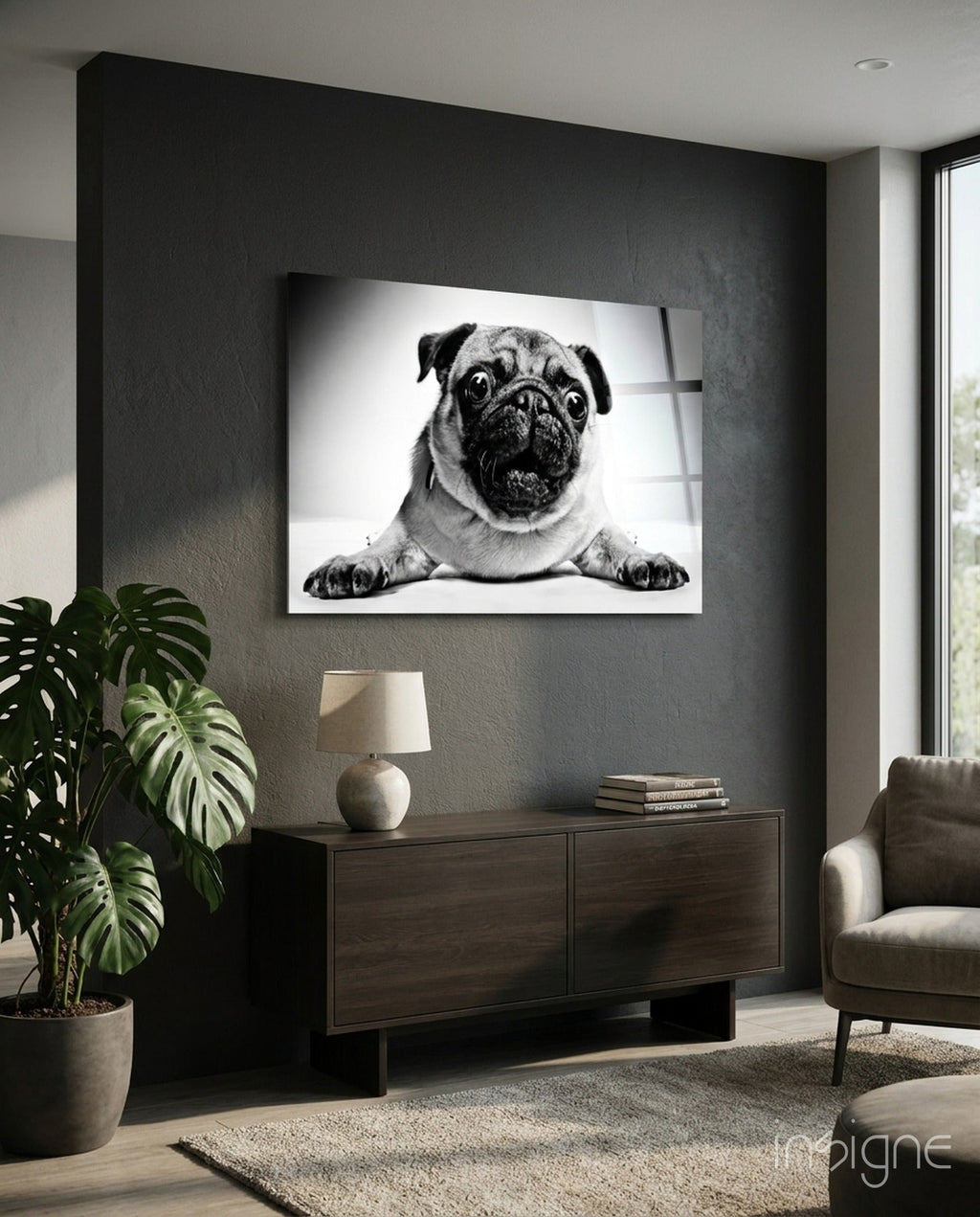 Pug Glass Wall Art