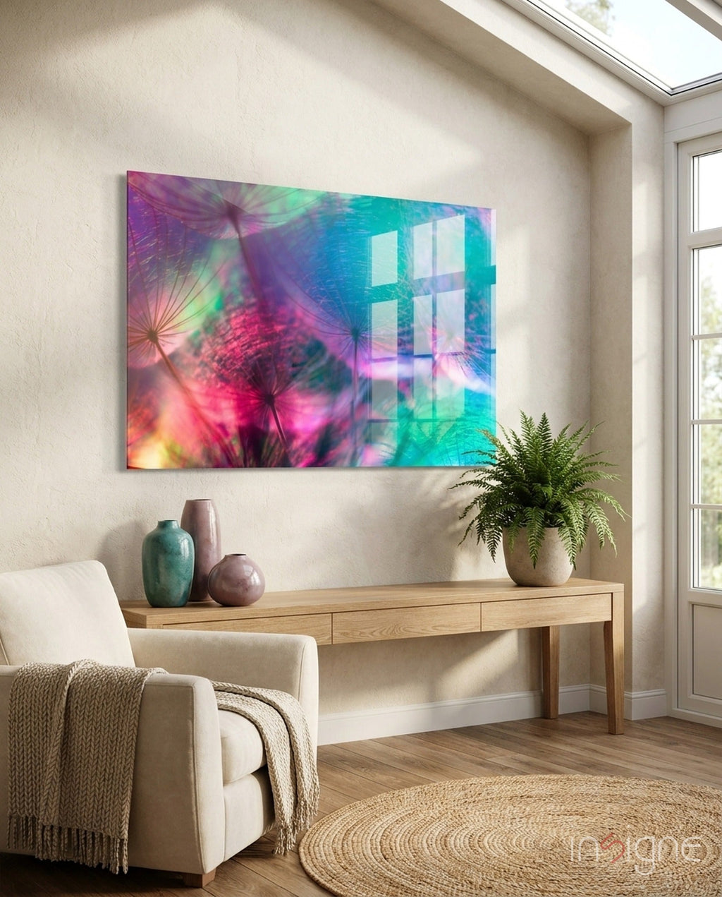 Dandelion Glass Wall Art