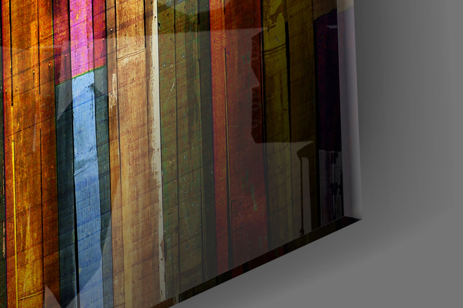 Painted Wood Glass Wall Art