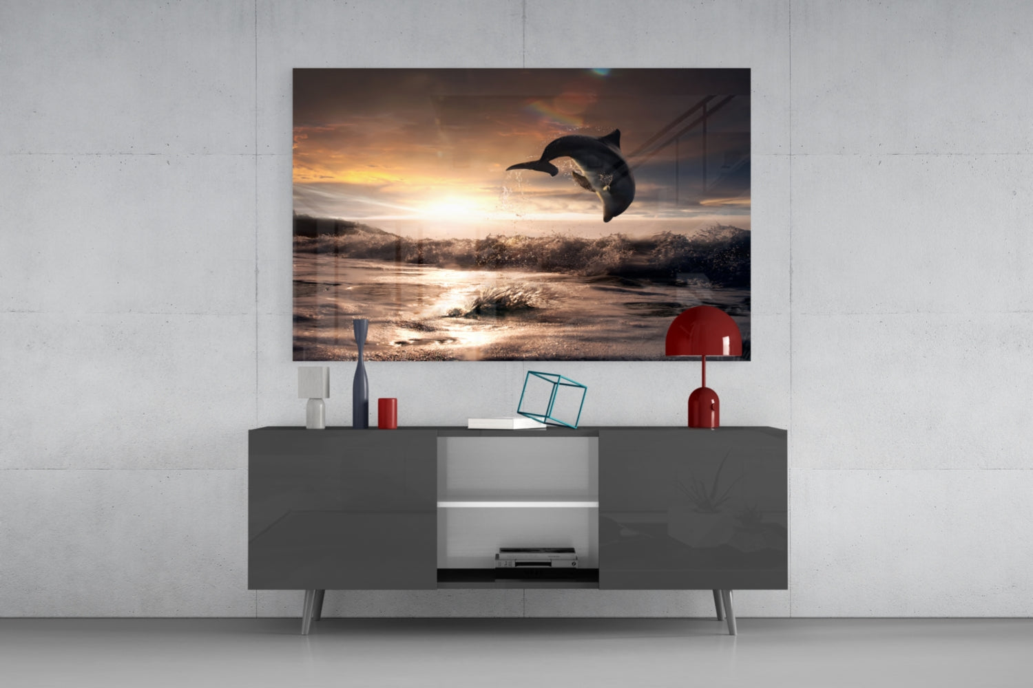 Dolphin Glass Wall Art