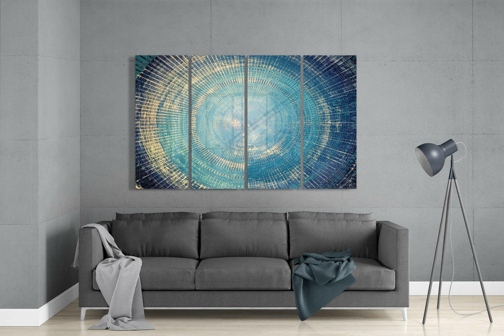 Turquoise 4 Pieces Mega Glass Wall Art (59"x36")