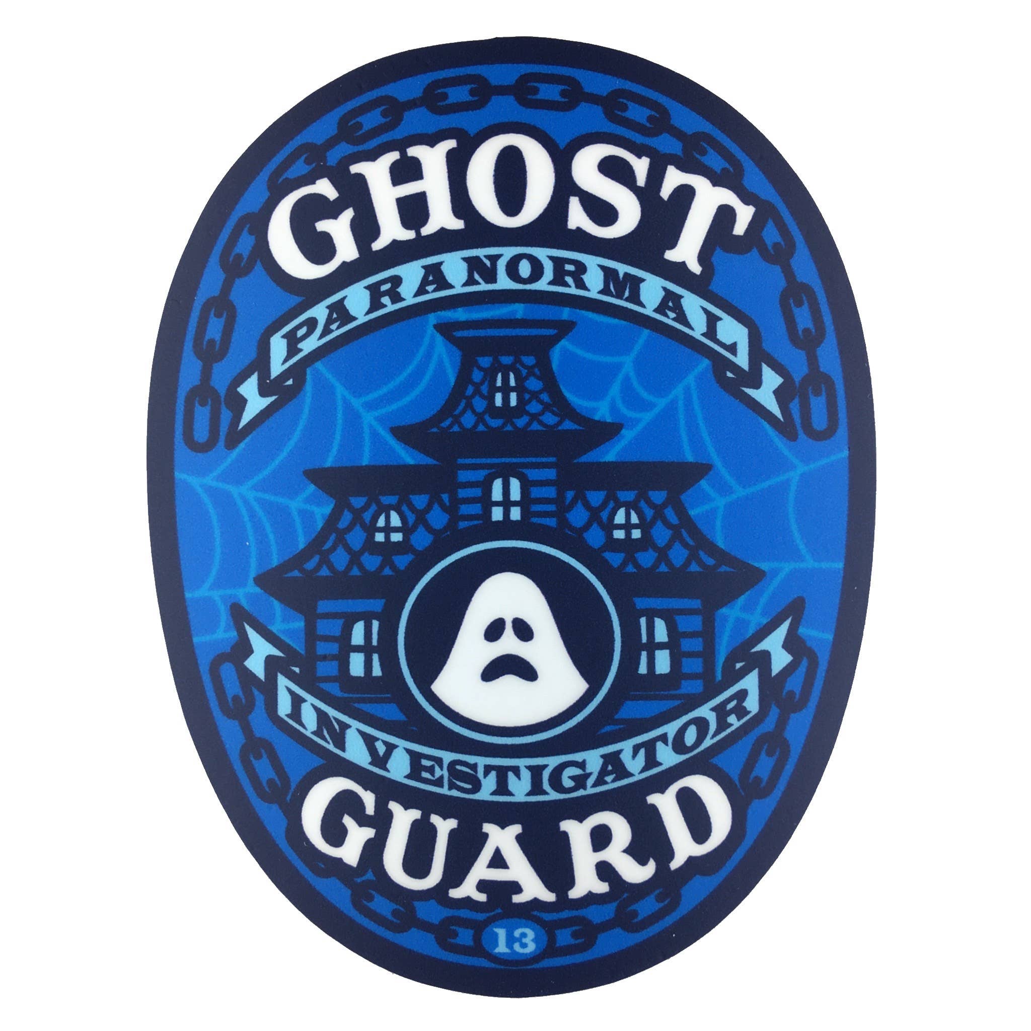Paranormal Investigator Police Badge Ghost Sticker