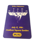 Van Halen Concert Madison Square Garden 1981 Backstage Pass