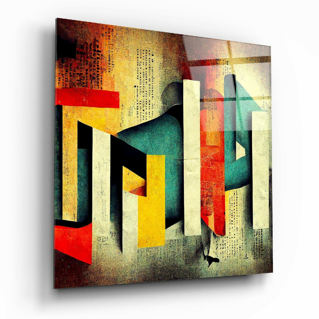 Lost Alphabet Glass Wall Art  || Designer Collection