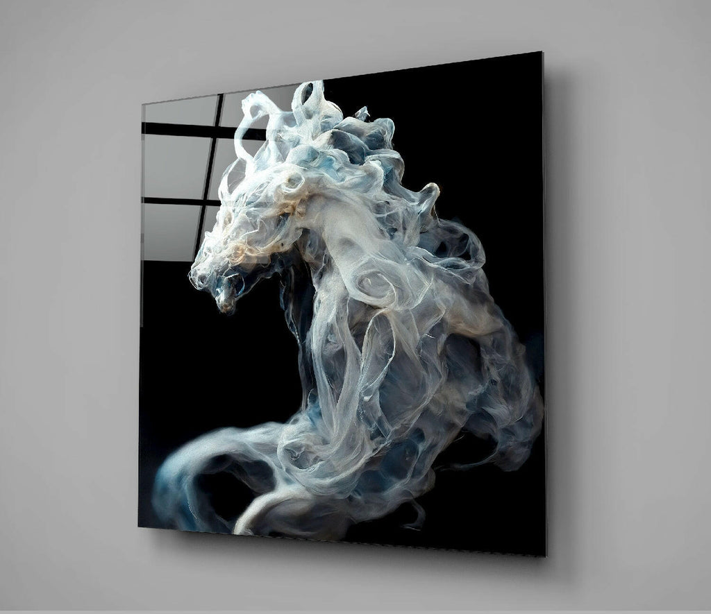 Smoky Horse Glass Wall Art  || Designer Collection