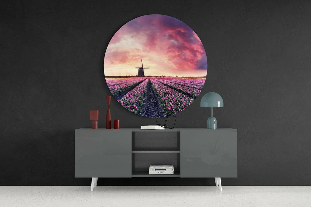 Tulip Garden Glass Wall Art