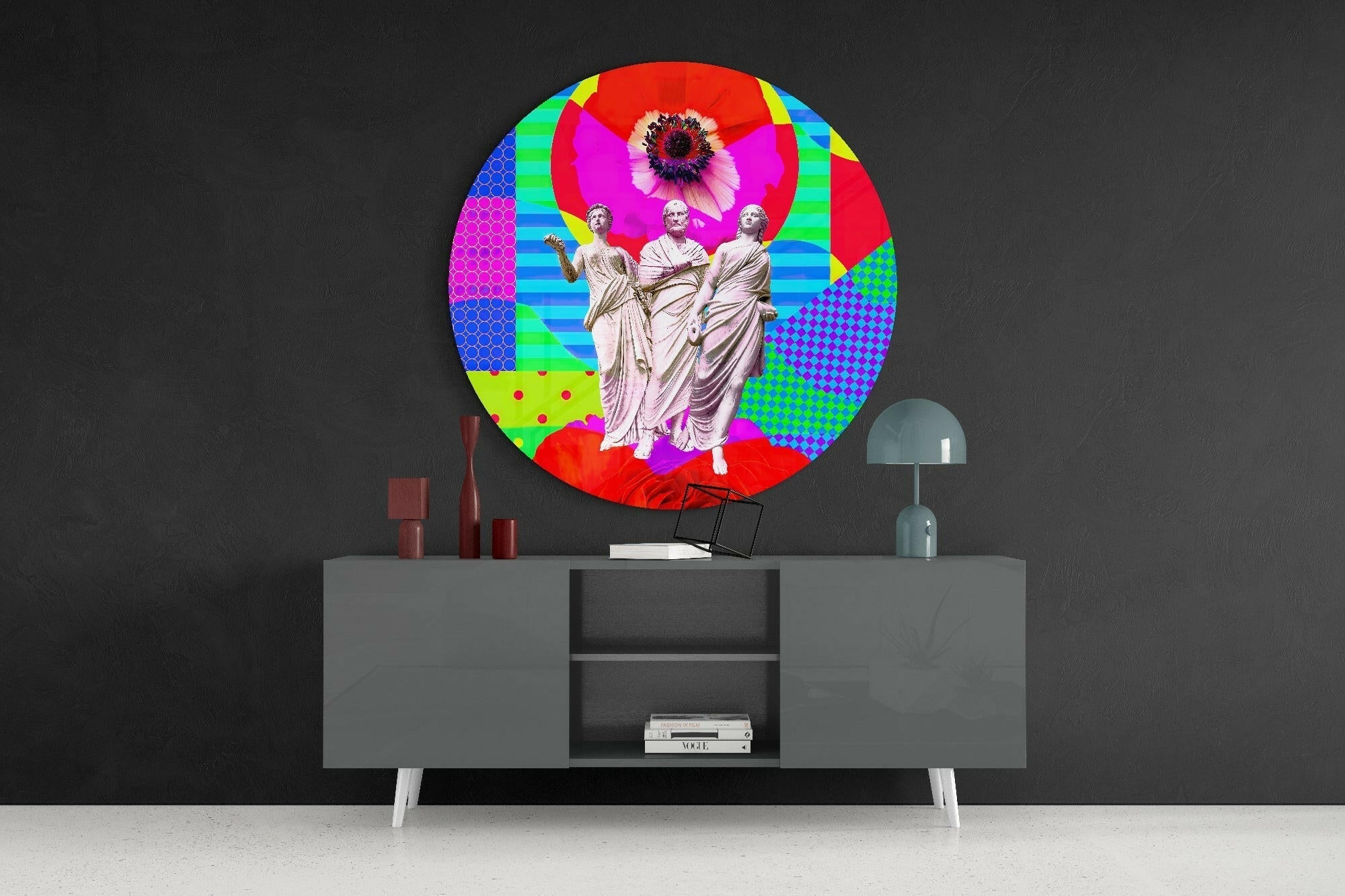Statues Glass Wall Art