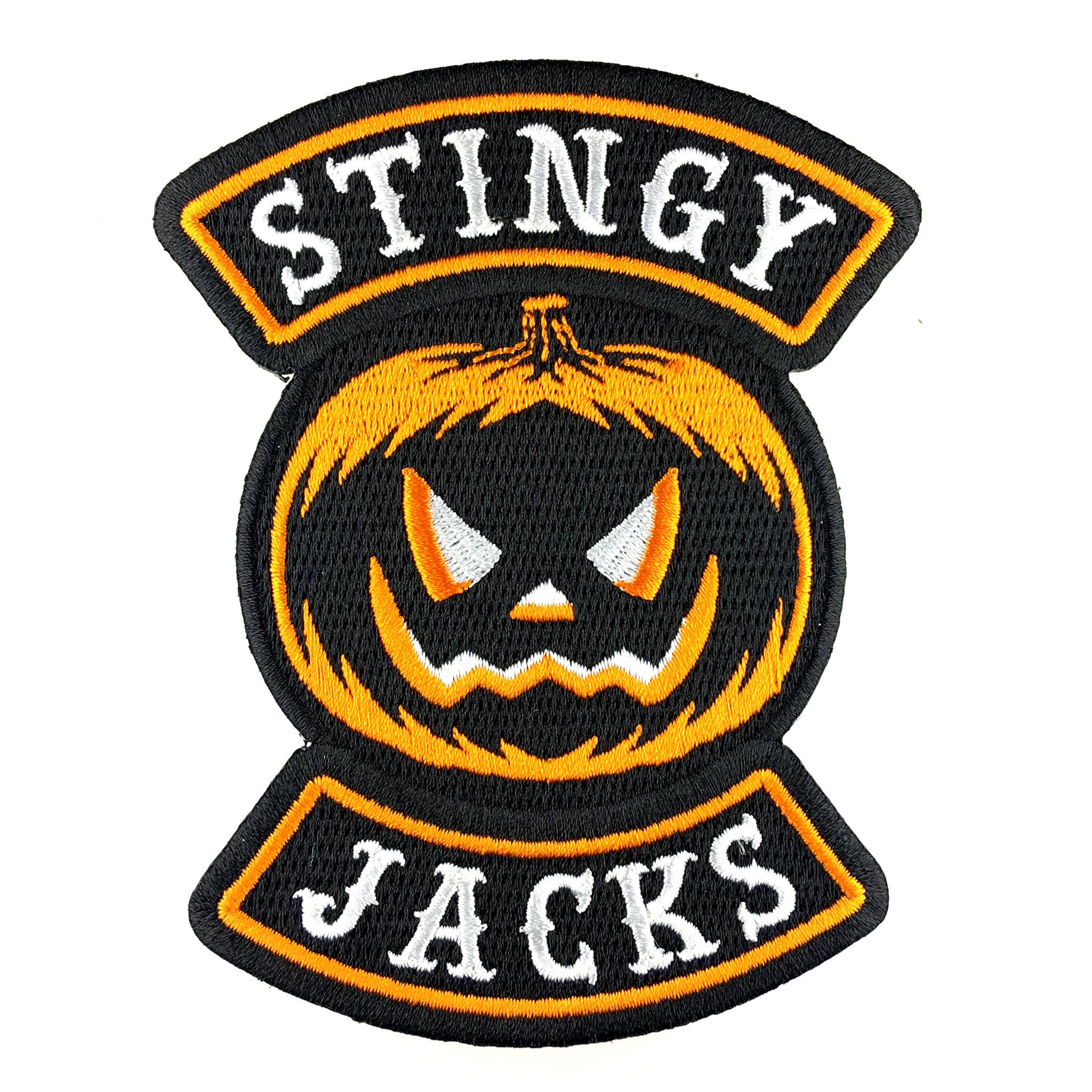 Stingy Jacks Jack-o-lantern Pumpkin Halloween Biker Patch: Iron-on