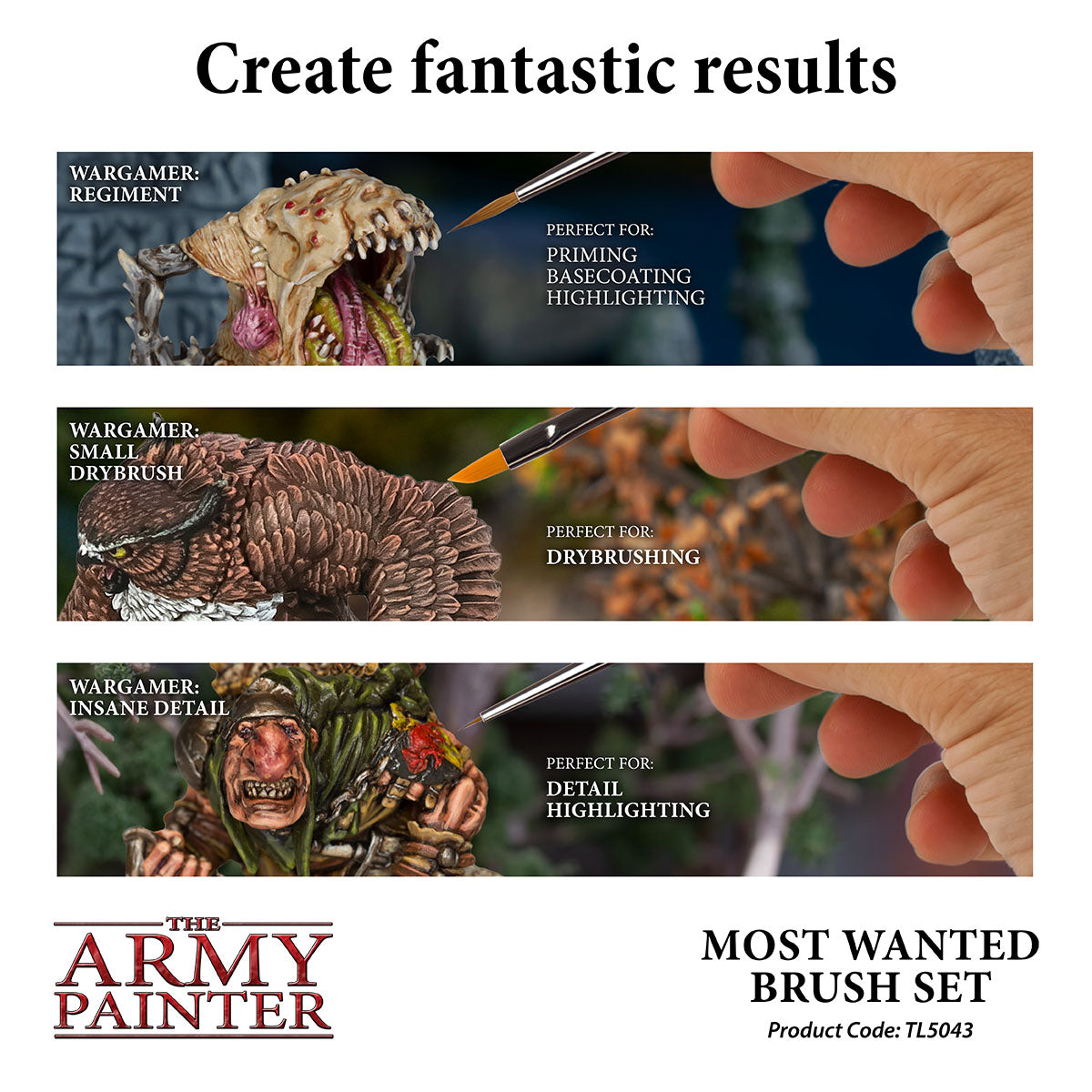Army Painter Tools: Most Wanted Brush Set Pack
