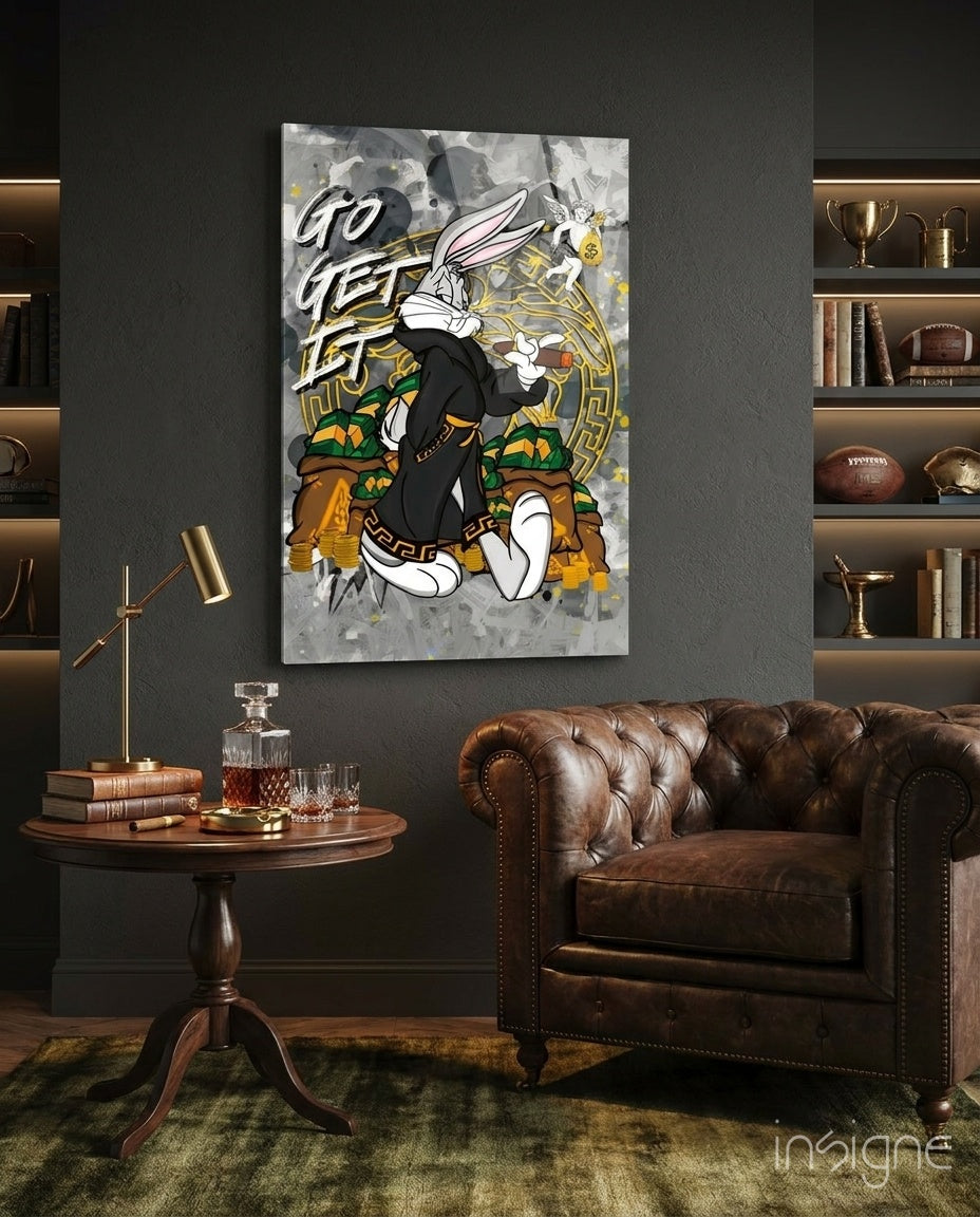 Bugs Bunny: The Game of Wealth Glass Wall Art || Designer Collection