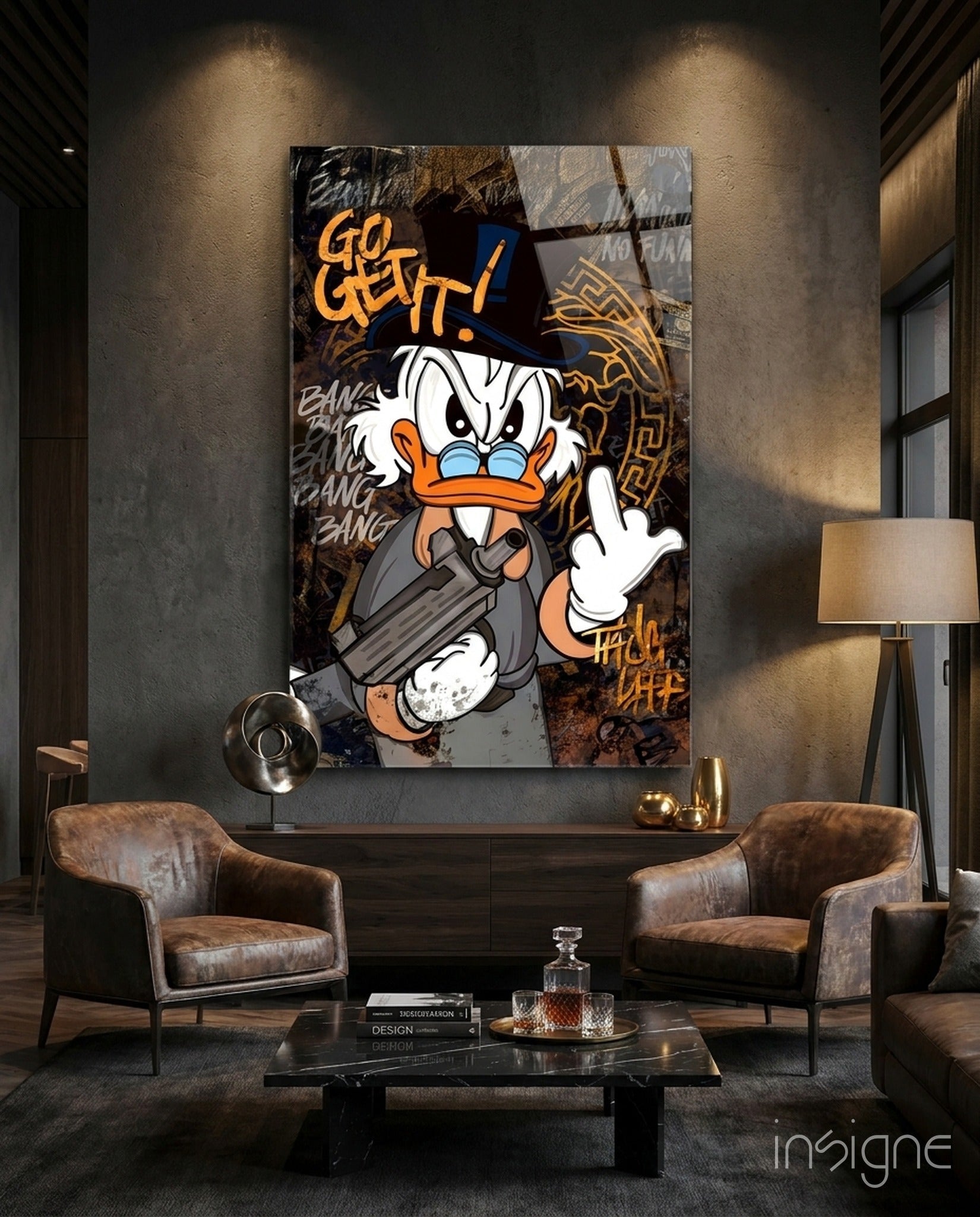 The Rebel Face of Scrooge Glass Wall Art || Designer Collection