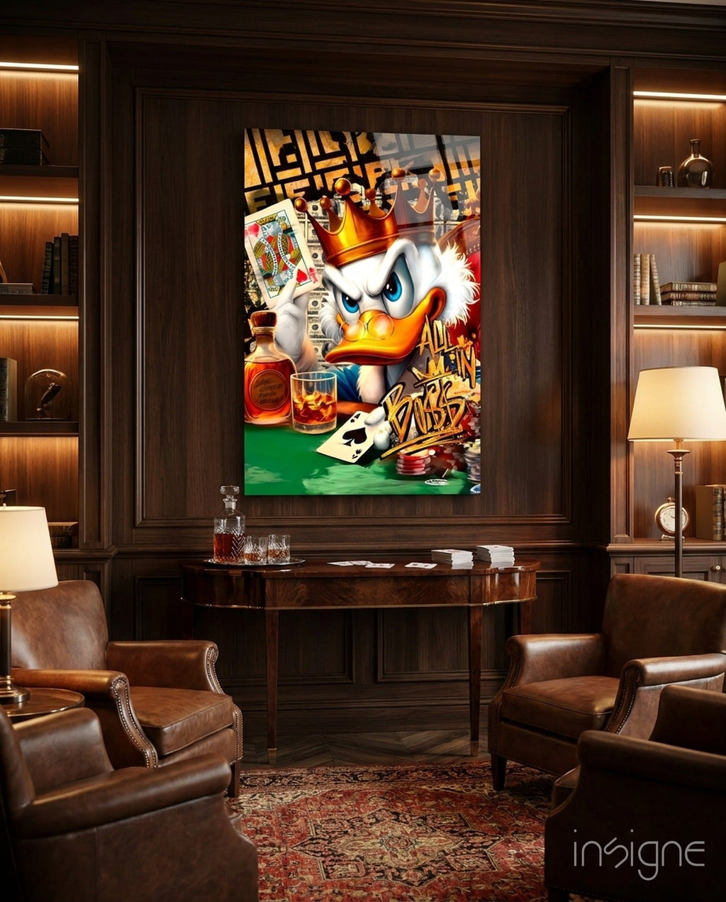 Scrooge King of Poker Glass Wall Art || Designer Collection