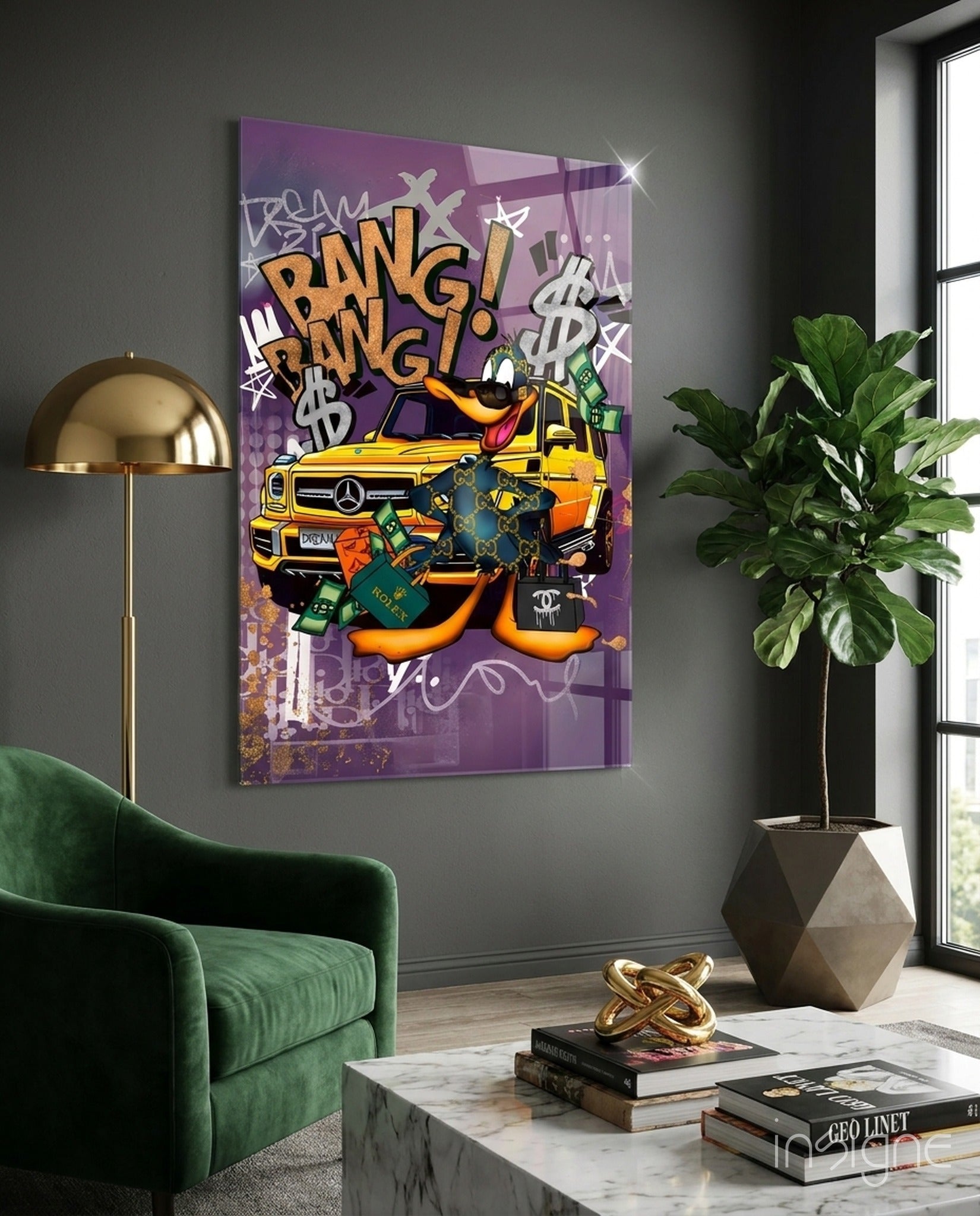 Daffy Luxury and Speed Glass Wall Art || Designer Collection