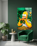 Homer The Taste of Greed Glass Wall Art || Designer Collection