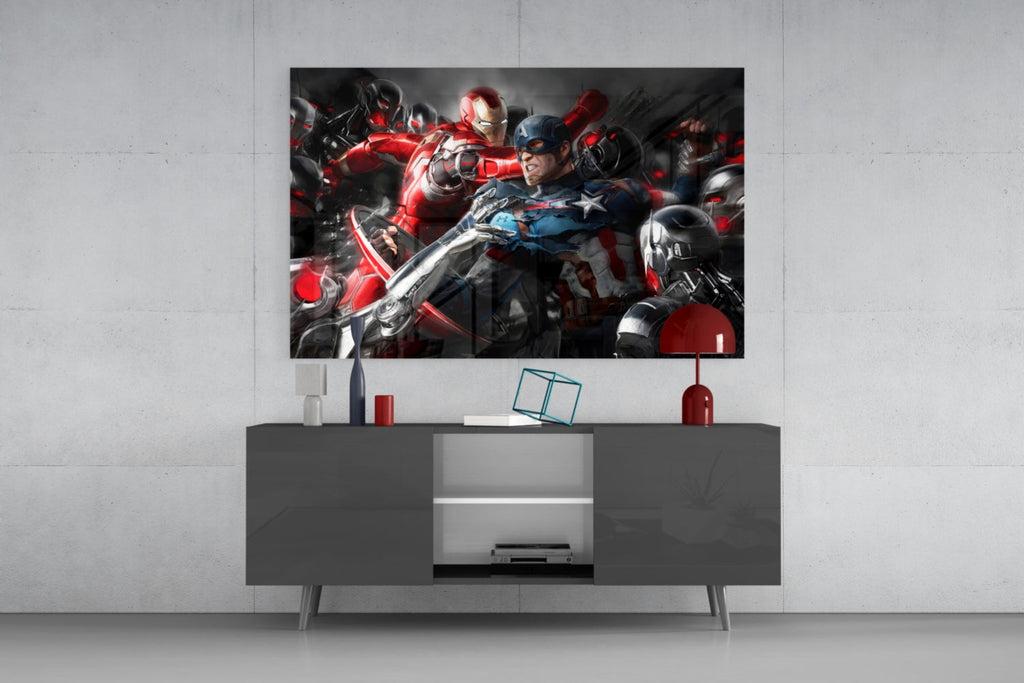 Avengers War Glass Wall Art || Designer Collection