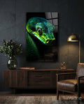 Emerald Green Viper Glass Wall Art || Designer Collection