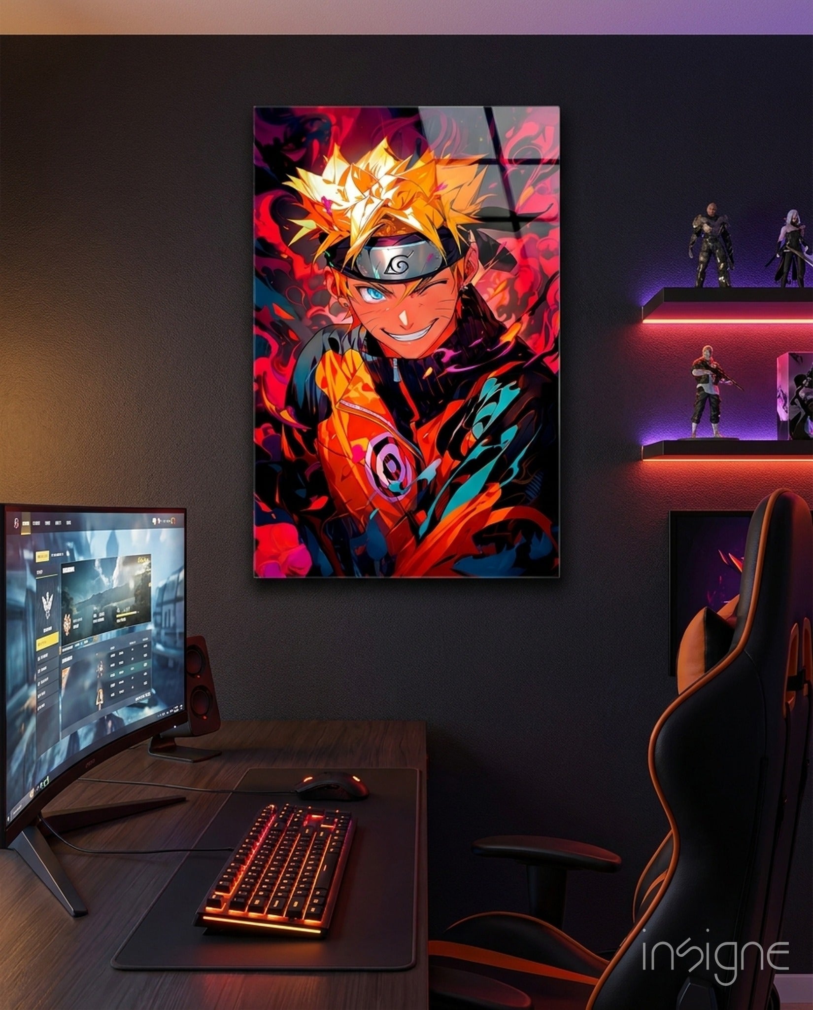 Naruto Portrait of Energy Glass Wall Art || Designer Collection