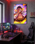 Luffy Flame of Joy Glass Wall Art || Designer Collection