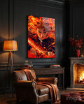 Flame Hashira Kyojuro Rengoku Glass Wall Art || Designer Collection